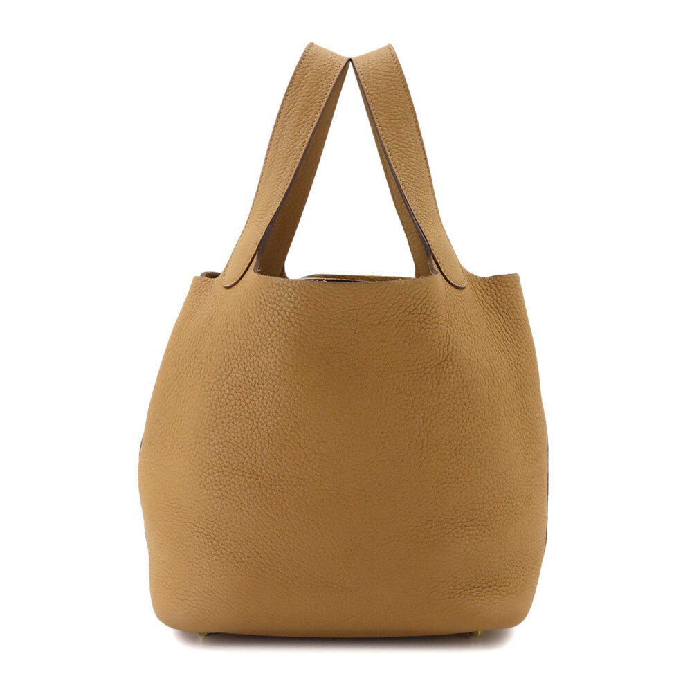 Piko Hermes Picotin Lock 22 MM Handbag, Taurillon Clemence Leather, Biscuit P...